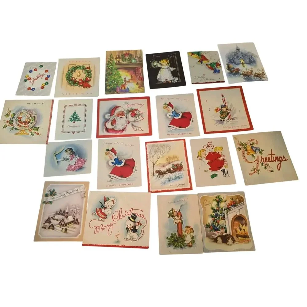 Lot Of 20 Vintage Christmas Cards Used Norcross Hallmark